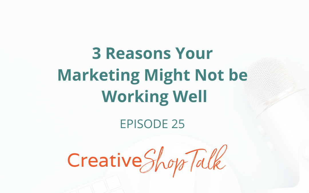 3 Reasons Your Marketing Might Not be Working Well | Episode 25